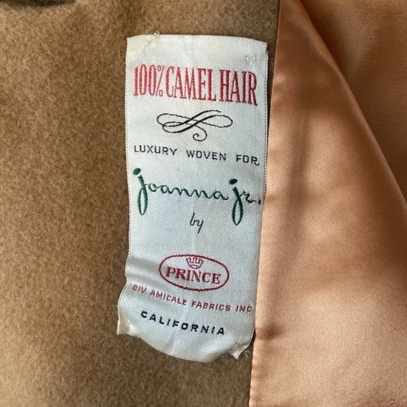 Vintage Amicale California Camel Hair OverCoat Trench Women's Gold Button Front - Picture 4 of 8